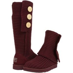 Rare Burgundy Knit Uggs